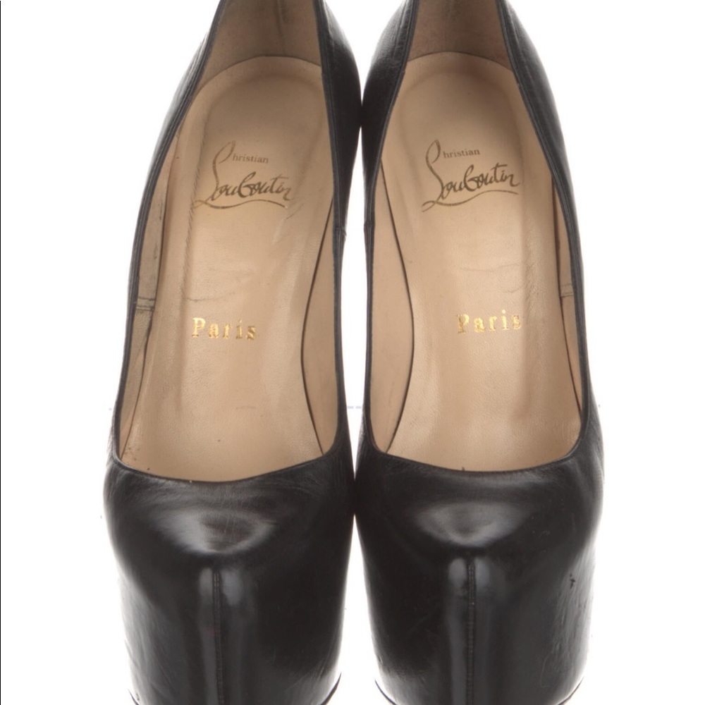 Christian Louboutin-Black High Heel Platform Pumps - Picture 2 of 5